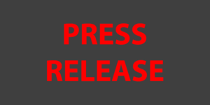 Press Release graphic with bold red text on a dark background.
